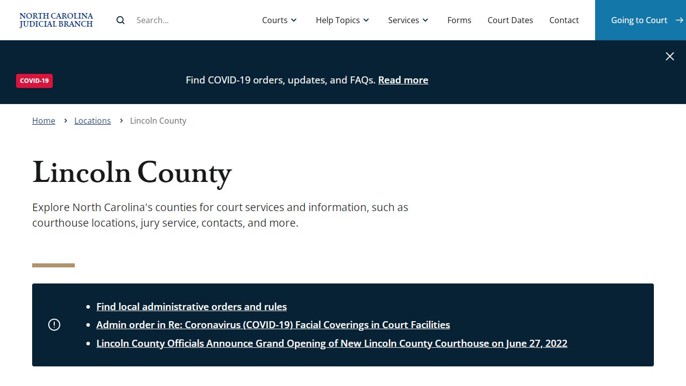 Lincoln County | North Carolina Judicial Branch